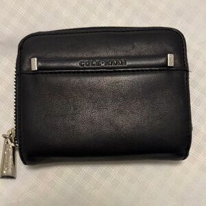 Cole Haan Black Leather Zip Wallet